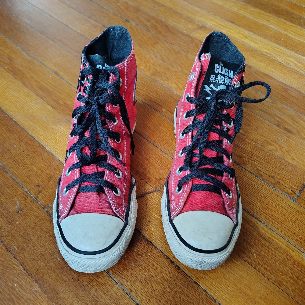 Converse THE CLASH Chuck Taylor Limited Edition 2009 Vintage Red Chucks Womens 8 - Picture 3 of 10